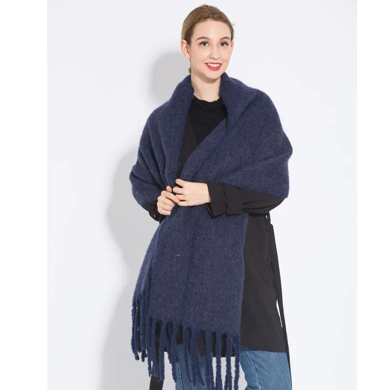 Luxury Cashmere-Feel Winter Scarf – Soft, Warm & Elegant Shawl Wrap with Tassels for Women!