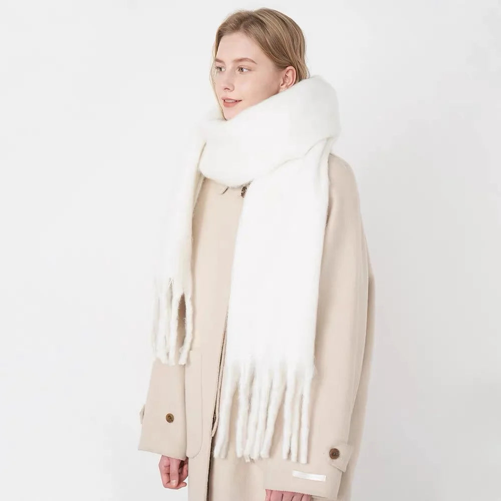 Luxury Cashmere-Feel Winter Scarf – Soft, Warm & Elegant Shawl Wrap with Tassels for Women!