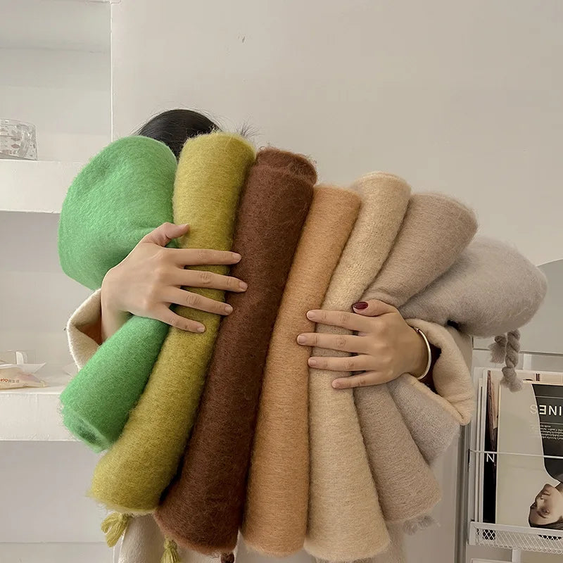 Luxury Cashmere-Feel Winter Scarf – Soft, Warm & Elegant Shawl Wrap with Tassels for Women!