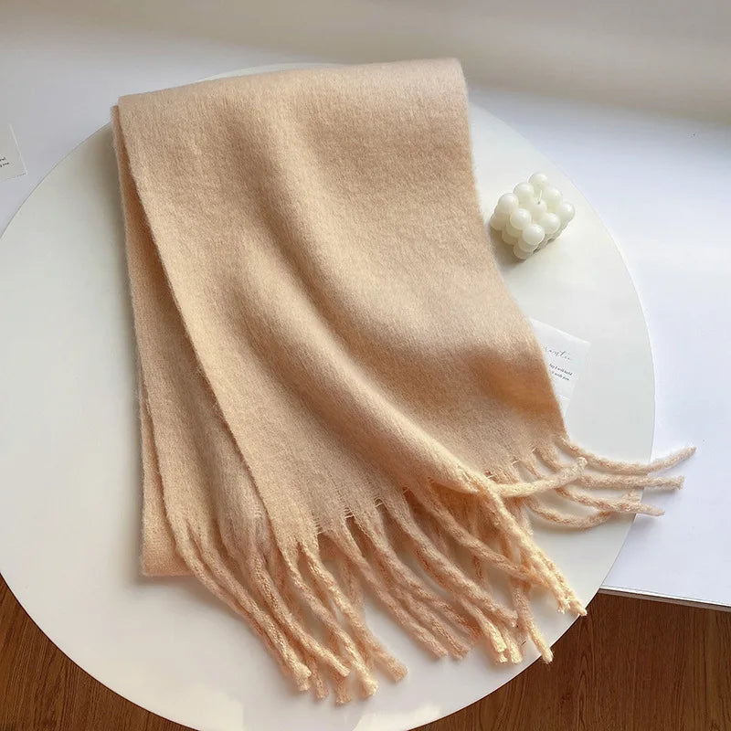 Luxury Cashmere-Feel Winter Scarf – Soft, Warm & Elegant Shawl Wrap with Tassels for Women!