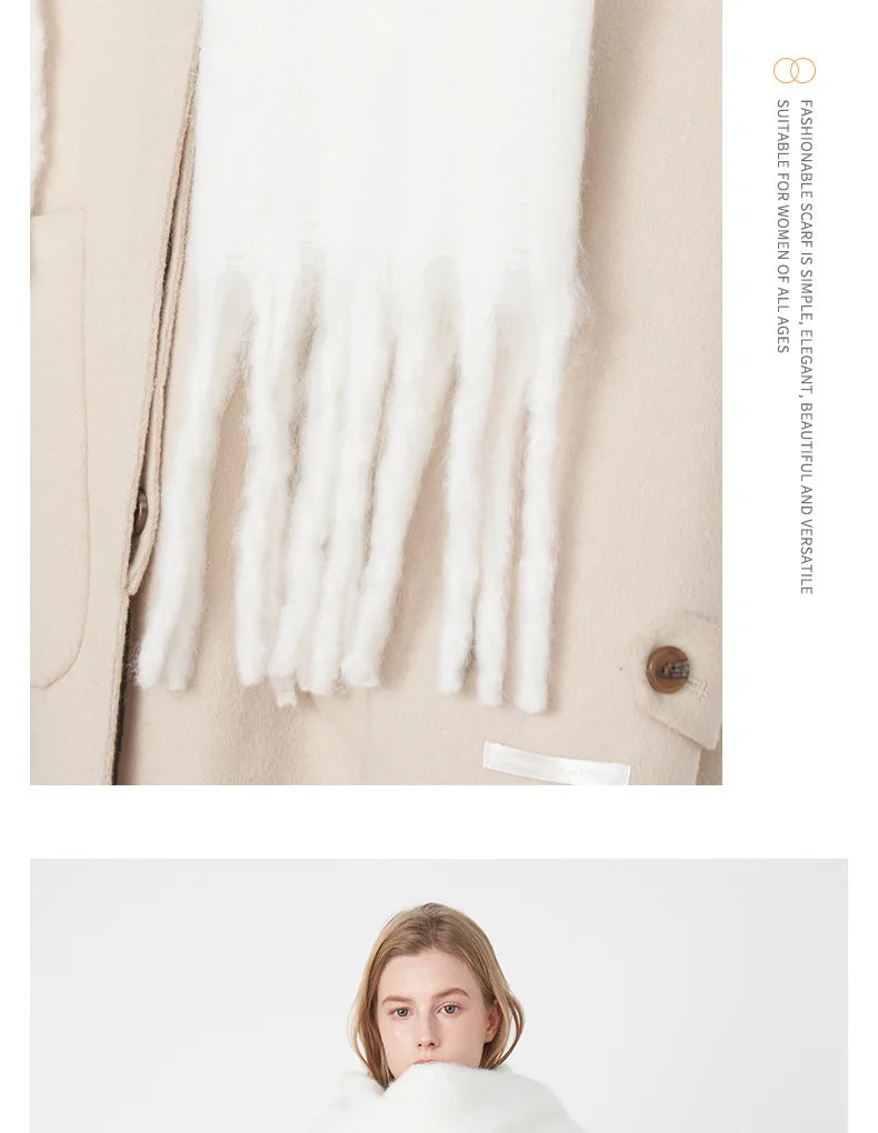 Luxury Cashmere-Feel Winter Scarf – Soft, Warm & Elegant Shawl Wrap with Tassels for Women!