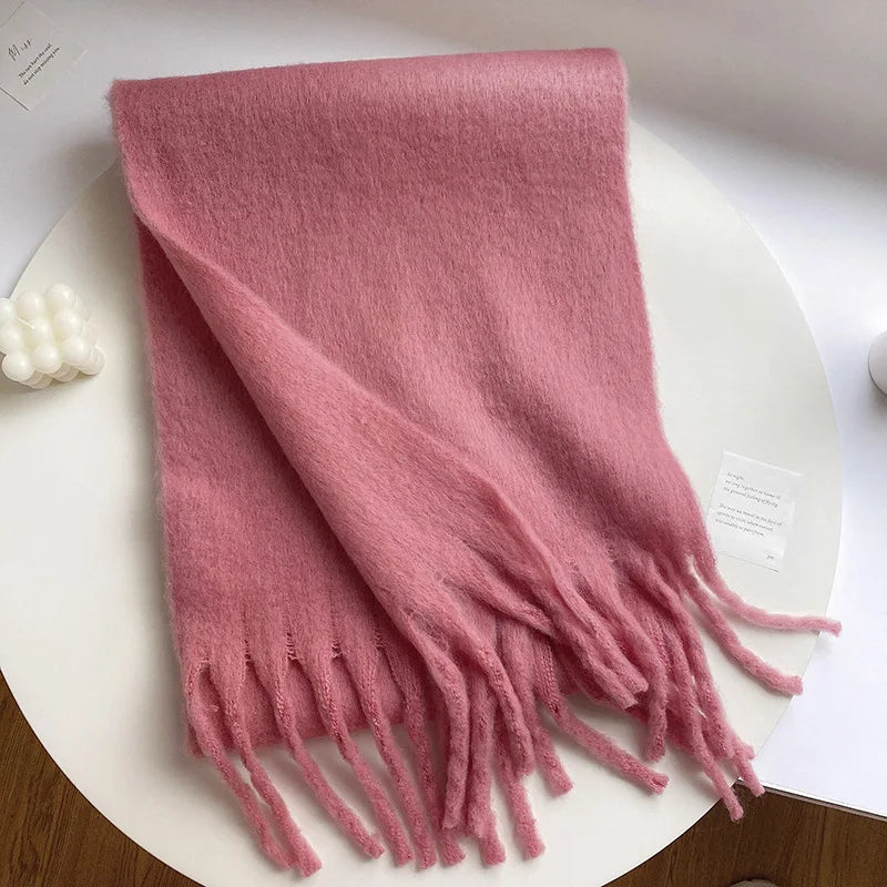 Luxury Cashmere-Feel Winter Scarf – Soft, Warm & Elegant Shawl Wrap with Tassels for Women!