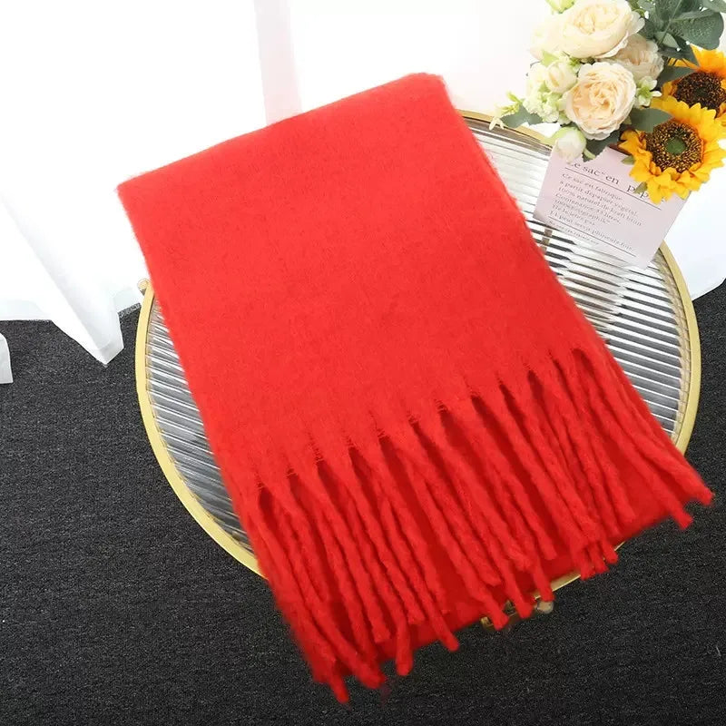 Luxury Cashmere-Feel Winter Scarf – Soft, Warm & Elegant Shawl Wrap with Tassels for Women!
