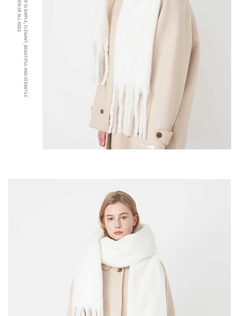 Luxury Cashmere-Feel Winter Scarf – Soft, Warm & Elegant Shawl Wrap with Tassels for Women!