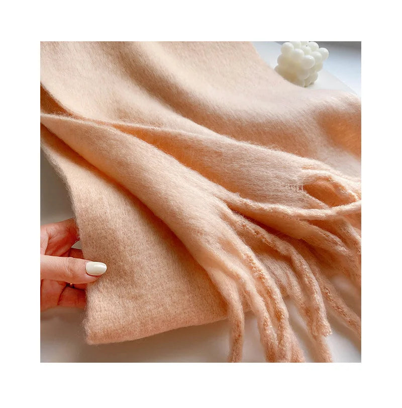 Luxury Cashmere-Feel Winter Scarf – Soft, Warm & Elegant Shawl Wrap with Tassels for Women!