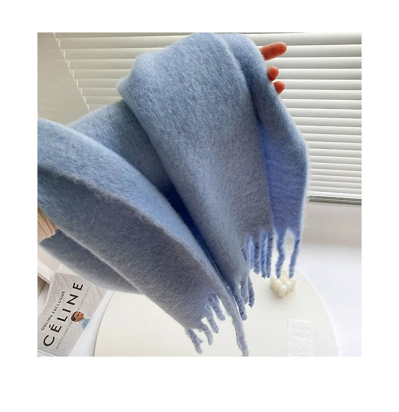 Luxury Cashmere-Feel Winter Scarf – Soft, Warm & Elegant Shawl Wrap with Tassels for Women!
