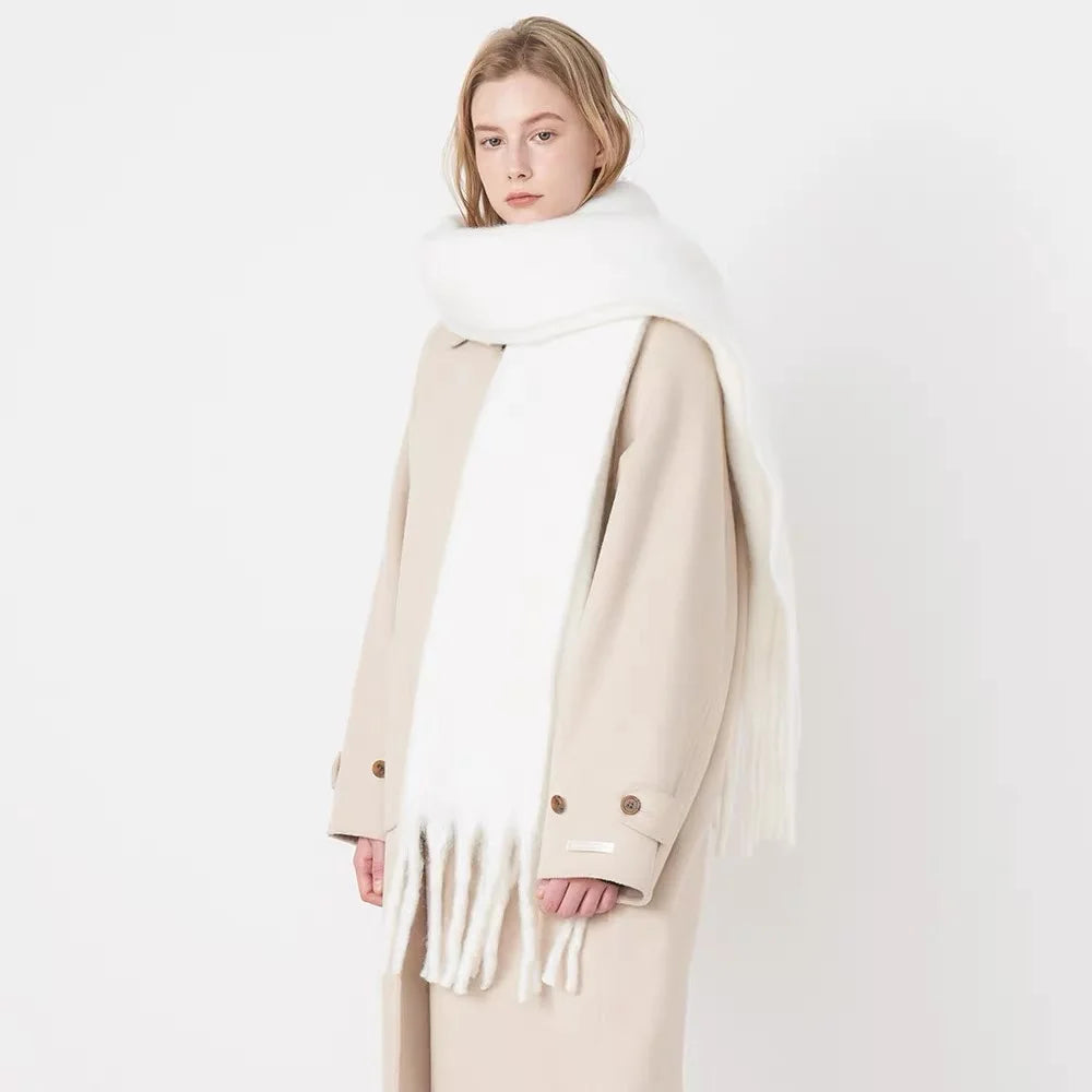 Luxury Cashmere-Feel Winter Scarf – Soft, Warm & Elegant Shawl Wrap with Tassels for Women!