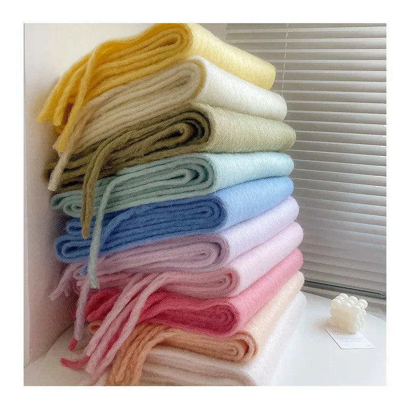 Luxury Cashmere-Feel Winter Scarf – Soft, Warm & Elegant Shawl Wrap with Tassels for Women!