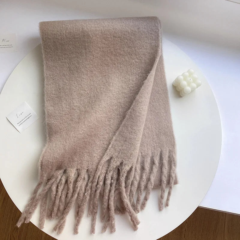 Luxury Cashmere-Feel Winter Scarf – Soft, Warm & Elegant Shawl Wrap with Tassels for Women!
