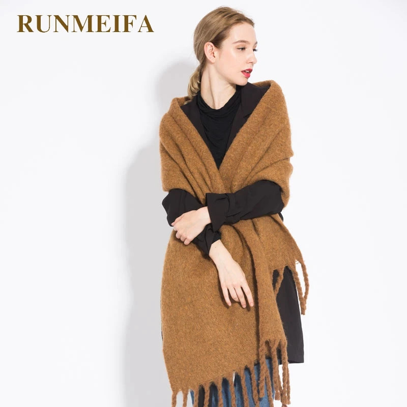 Luxury Cashmere-Feel Winter Scarf – Soft, Warm & Elegant Shawl Wrap with Tassels for Women!