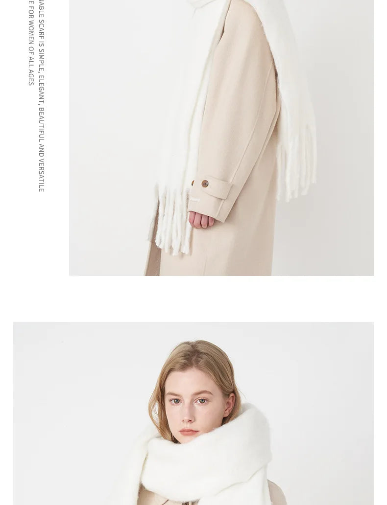 Luxury Cashmere-Feel Winter Scarf – Soft, Warm & Elegant Shawl Wrap with Tassels for Women!