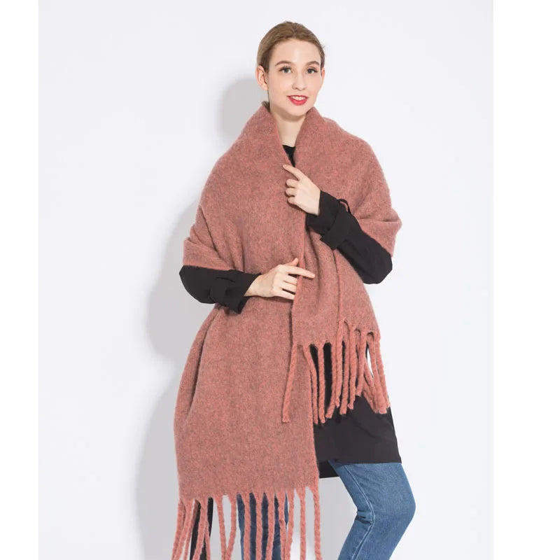 Luxury Cashmere-Feel Winter Scarf – Soft, Warm & Elegant Shawl Wrap with Tassels for Women!