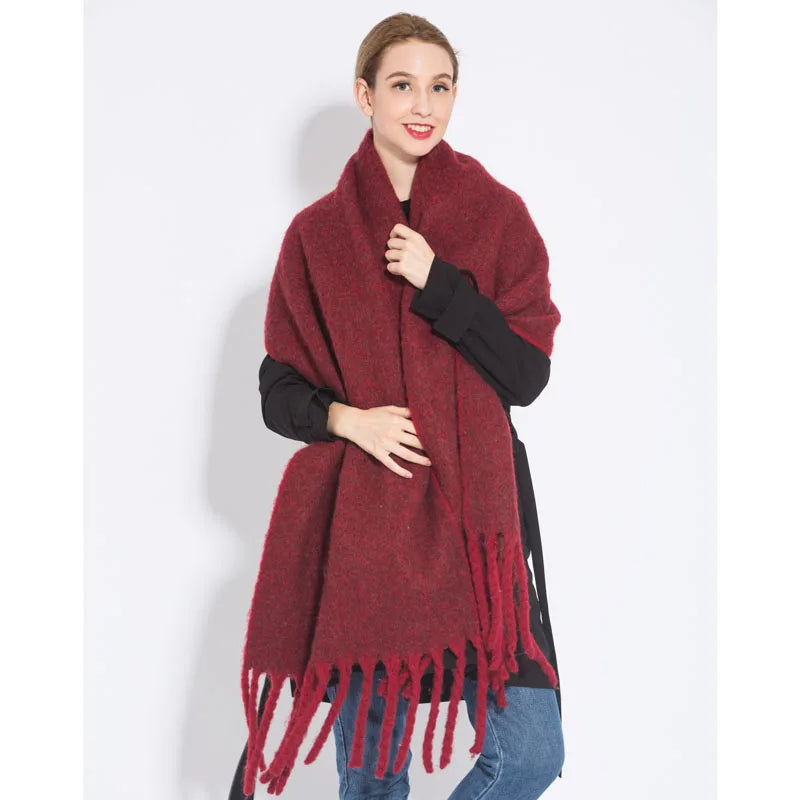 Luxury Cashmere-Feel Winter Scarf – Soft, Warm & Elegant Shawl Wrap with Tassels for Women!