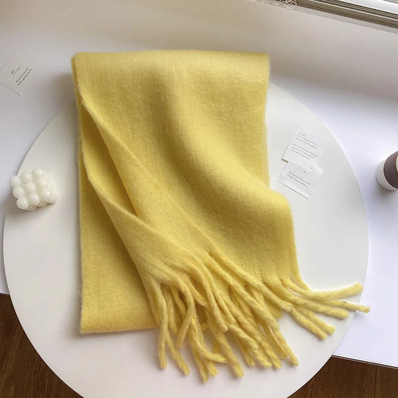Luxury Cashmere-Feel Winter Scarf – Soft, Warm & Elegant Shawl Wrap with Tassels for Women!