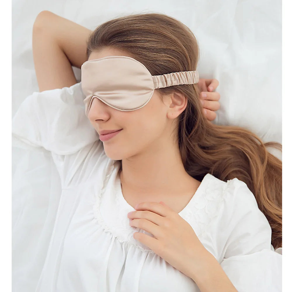 dropshipping 100% 3D Silk Sleep Mask Natural Sleeping Eye Mask Eyeshade Cover Shade Eye Patch Soft Portable Blindfold Travel