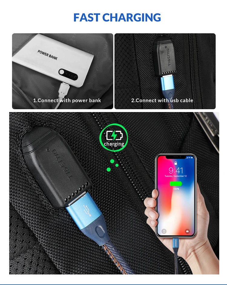 Tigernu New Multifunction Anti theft Men Backpack Bag USB Charging Travel Backpacks Male Laptop Backpack Bag For Teens Rucksack