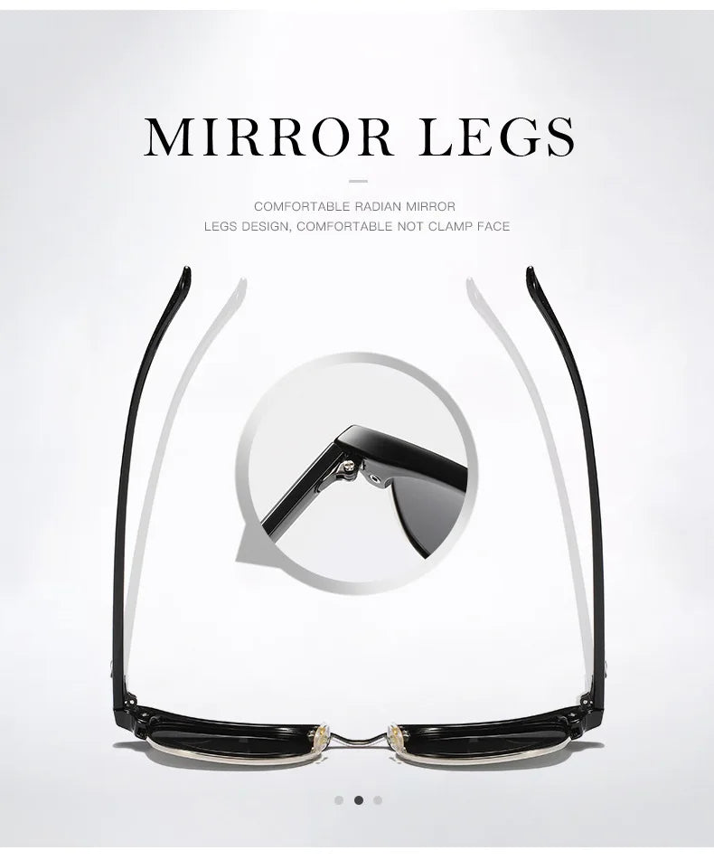 Classic Retro Half-Frame Polarized Sunglasses – Anti-Glare UV Protection for Men & Women ✨