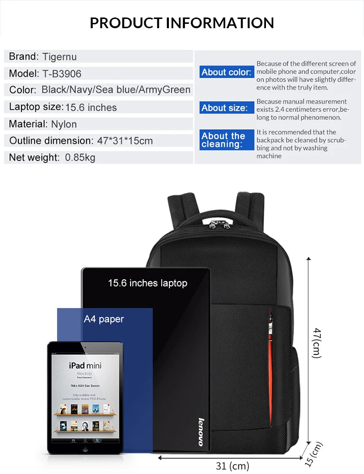 Tigernu New Multifunction Anti theft Men Backpack Bag USB Charging Travel Backpacks Male Laptop Backpack Bag For Teens Rucksack