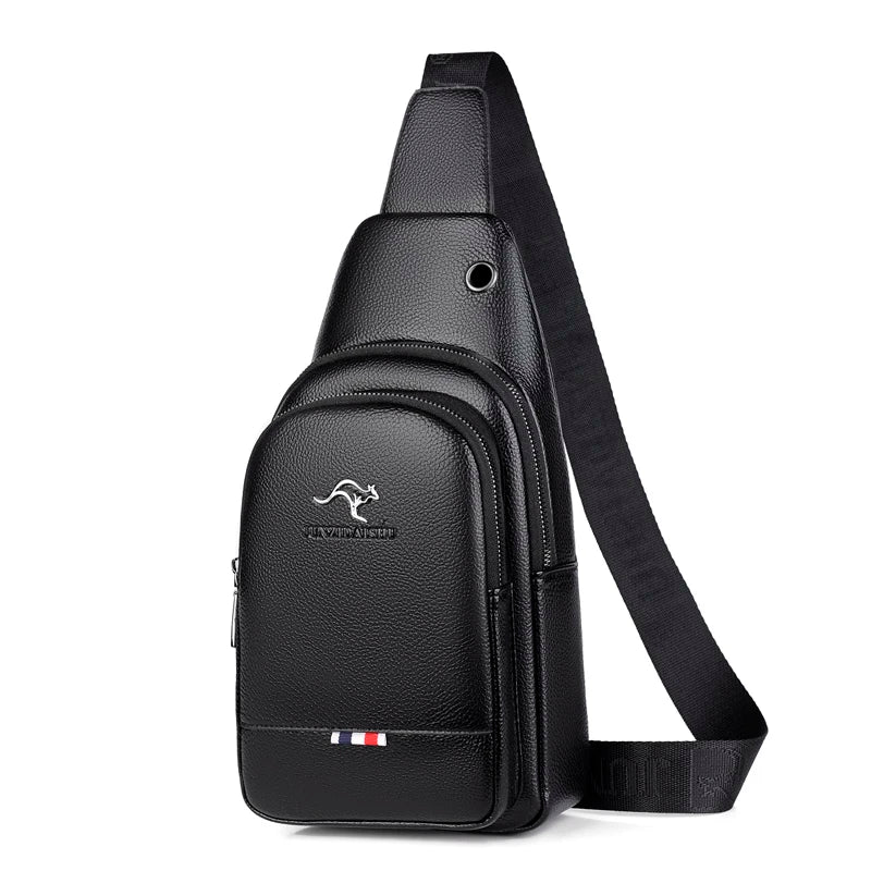 Men's Luxury PU Leather Chest Bag – Vintage Crossbody Shoulder Bag for Business & Casual Use