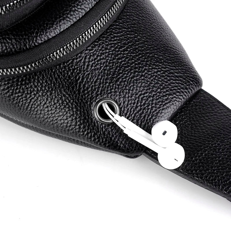 Men's Luxury PU Leather Chest Bag – Vintage Crossbody Shoulder Bag for Business & Casual Use