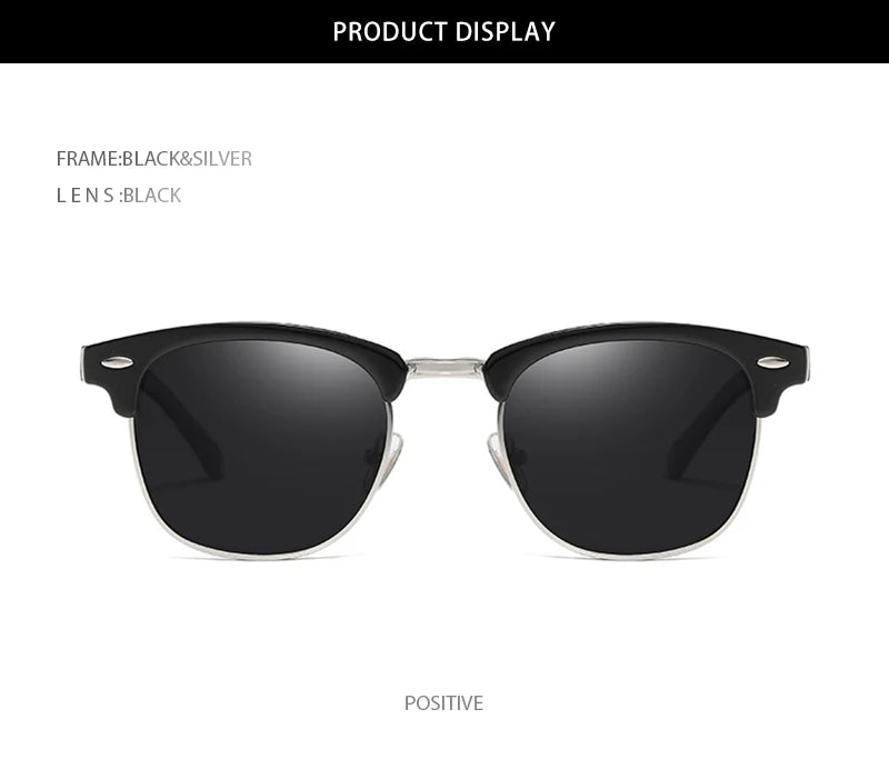 Classic Retro Half-Frame Polarized Sunglasses – Anti-Glare UV Protection for Men & Women ✨