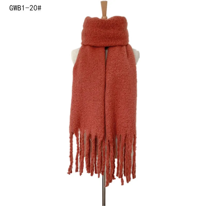 Luxury Cashmere-Feel Winter Scarf – Soft, Warm & Elegant Shawl Wrap with Tassels for Women!