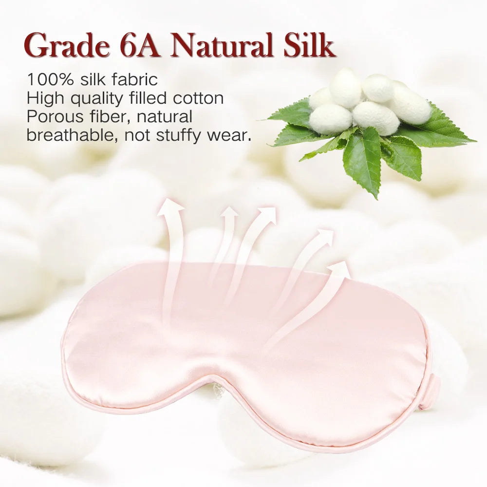 dropshipping 100% 3D Silk Sleep Mask Natural Sleeping Eye Mask Eyeshade Cover Shade Eye Patch Soft Portable Blindfold Travel