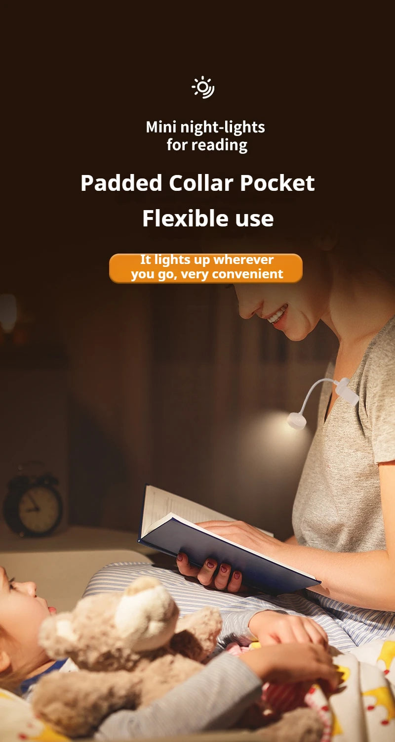 Portable LED Book Light – Eye Protection 360° Clip-On Desk Lamp for Reading, Travel & Bedroom