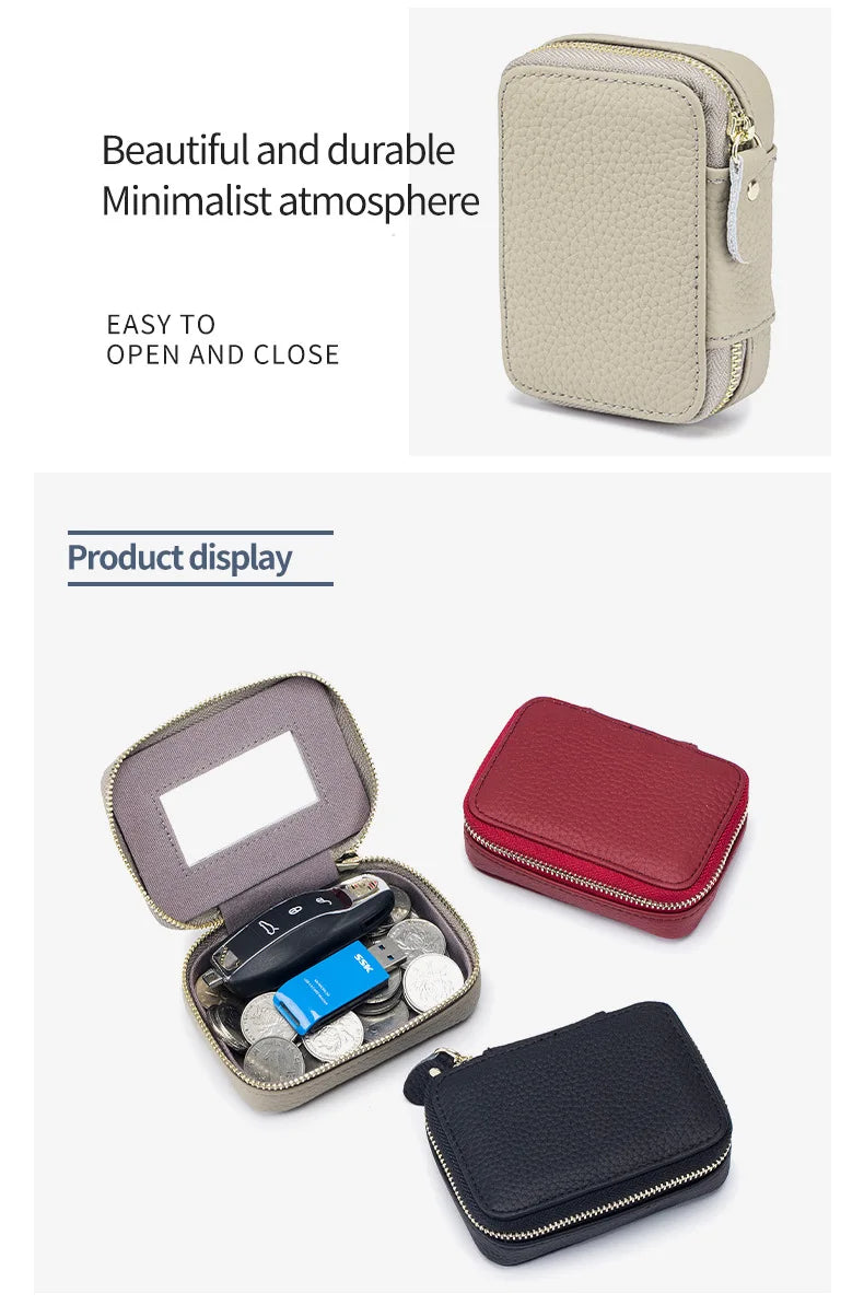 Luxury Mini Lipstick Case with Mirror – Elegant Travel Makeup Bag & Multi-Use Organizer