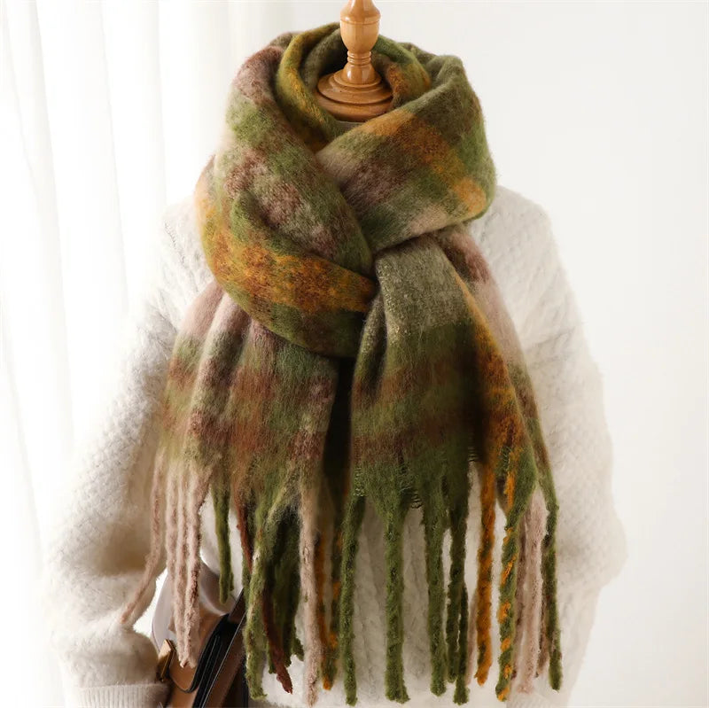 Ultra-Soft Korean Winter Cashmere-Feel Scarf – Thick, Warm & Stylish Tassel Shawl for Men & Women!