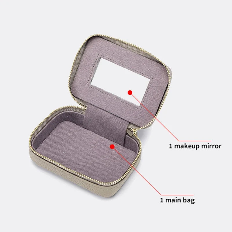 Luxury Mini Lipstick Case with Mirror – Elegant Travel Makeup Bag & Multi-Use Organizer