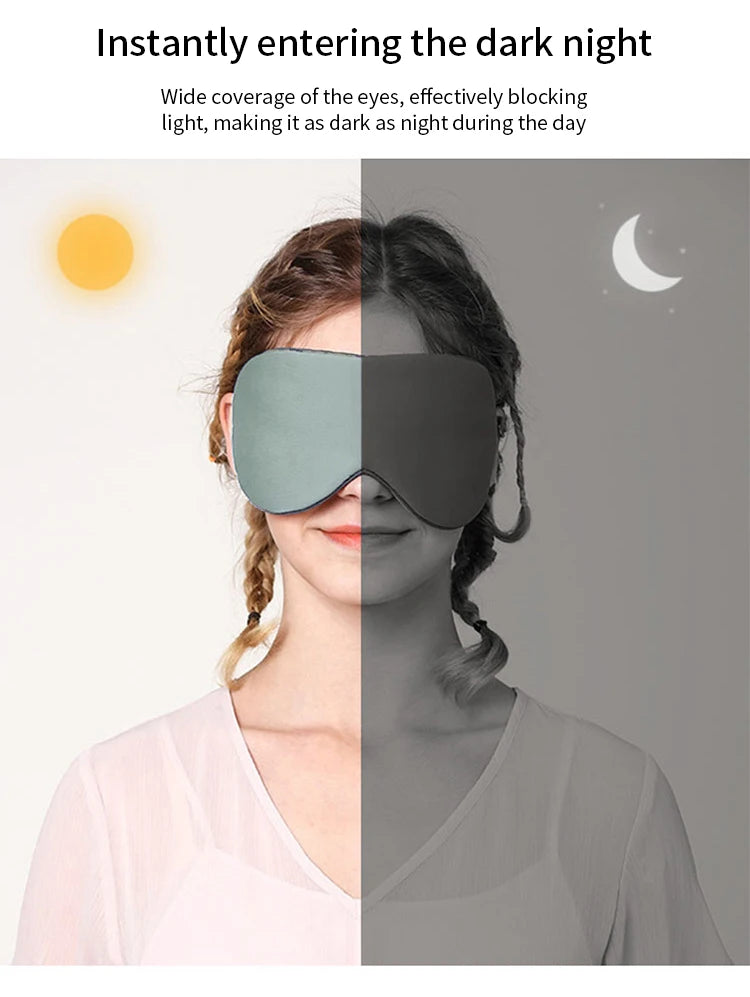 Sleeping Eye Mask Korean Style Ice Silk Warm And Cool Dual Use Adjustable Travel Light Blocking Breathable Eye Mask