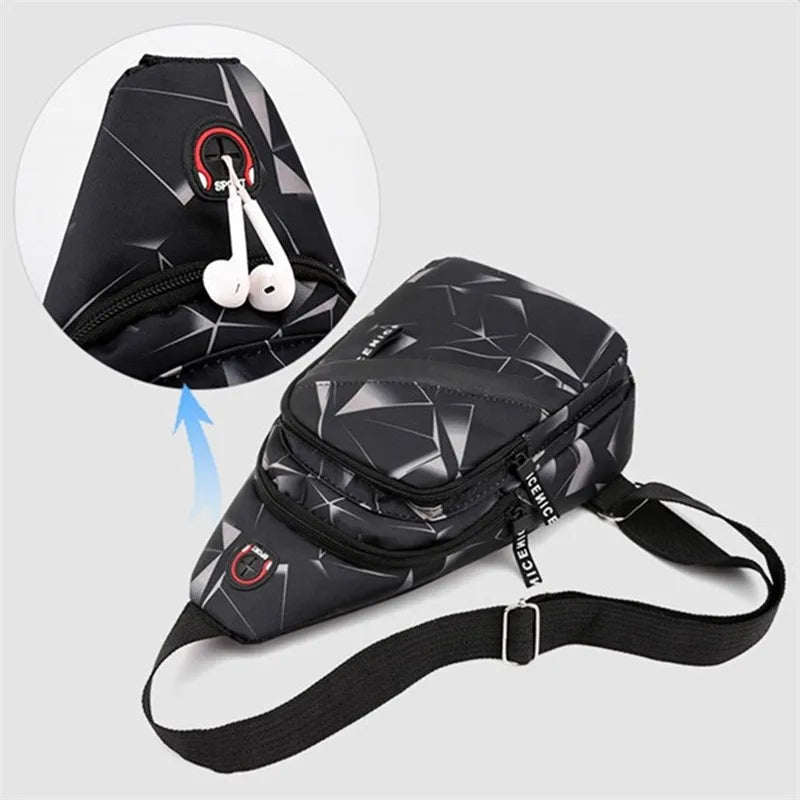 Oxford Cloth Casual Crossbody Bag – Unisex Sports Travel Outdoor Backpack, Lightweight Lovers Chest Shoulder Bag
