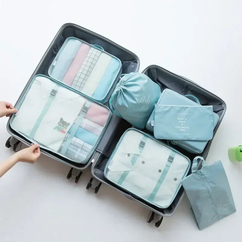 7-Piece Travel Organizer Set – Luggage Packing Cubes & Storage Bags for Clothes, Shoes & Accessories