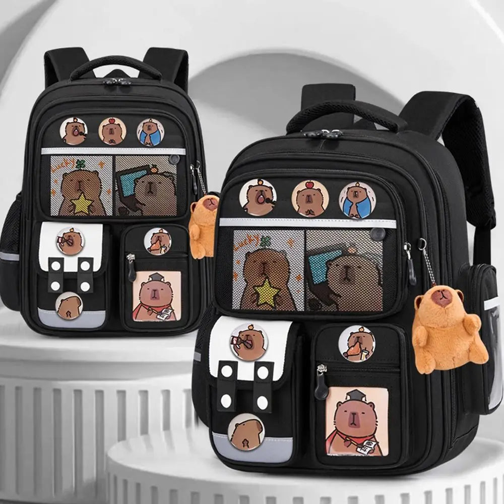 Waterproof Capybara Backpack Large Capacity Alleviate Burden School Bag Protecting Spine Widen Straps Backpack for Students