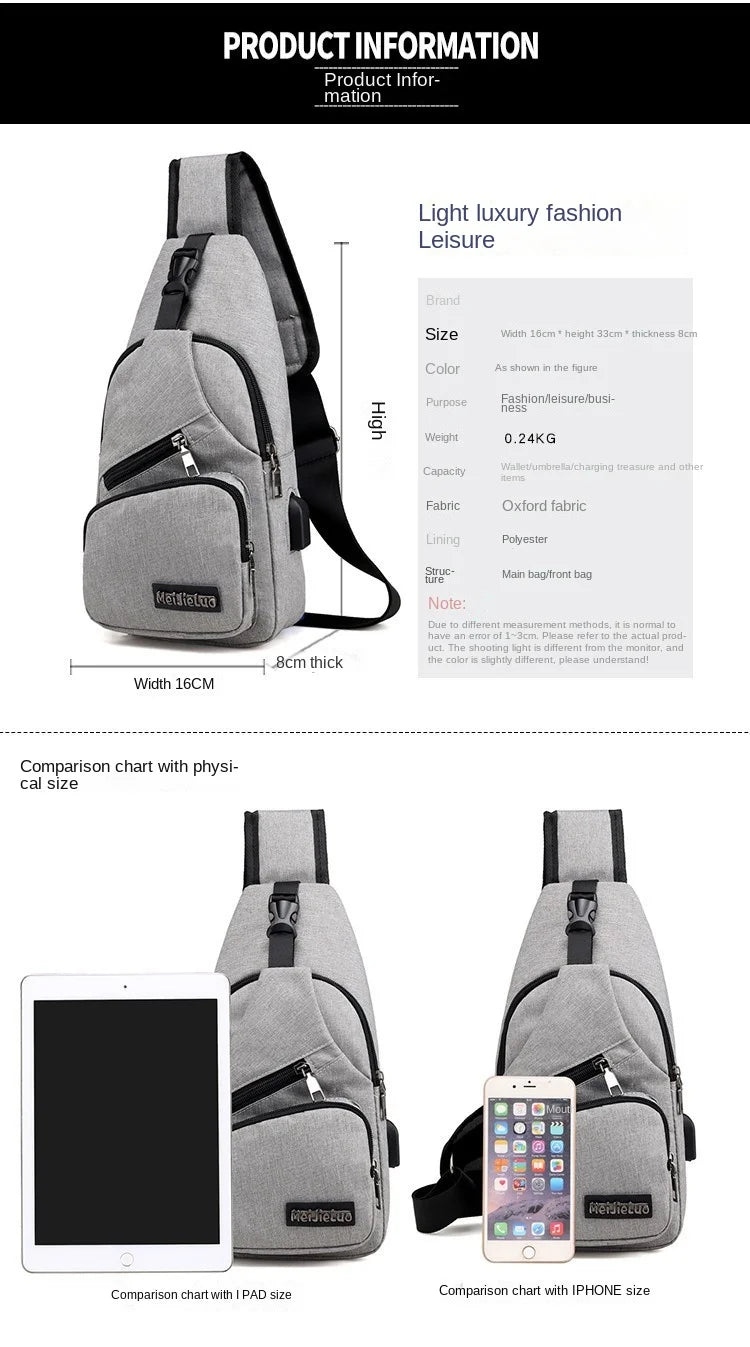 Fashion Casual Crossbody Bag Small Men's Shoulder Bag Men Diagonal Backpack Messenger Phone Bag Boy Fanny Chest Pack New