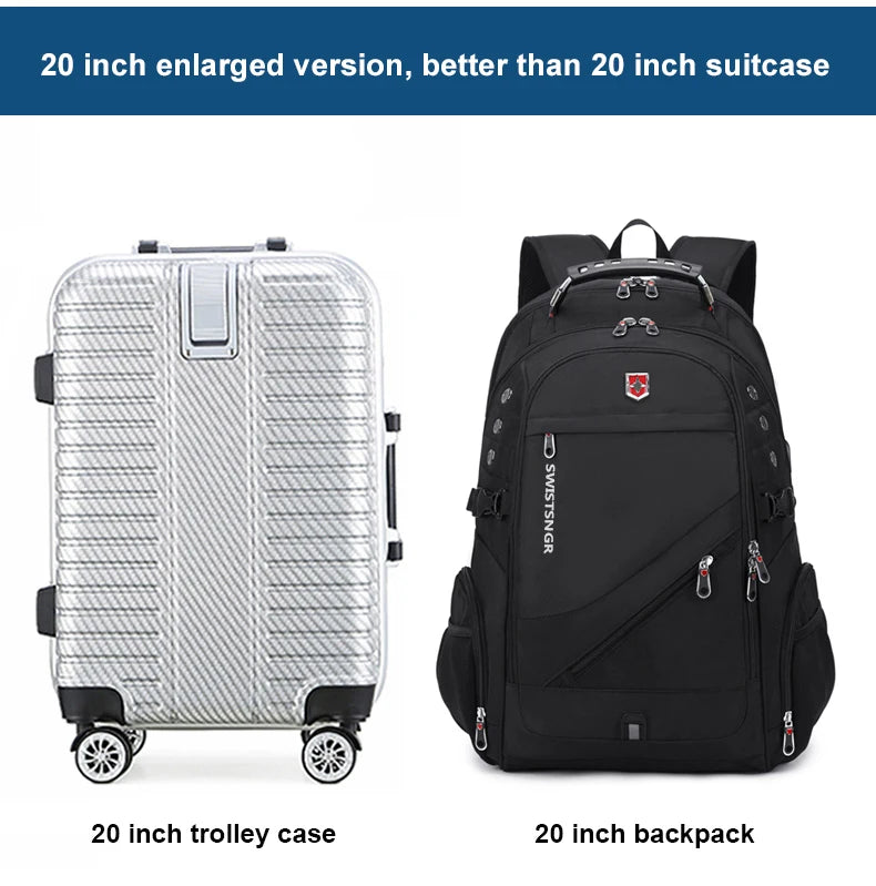 2025 Waterproof Laptop Backpack – 17/20 Inch Oxford Travel Rucksack for Men & Women, School Bag with Modern Design