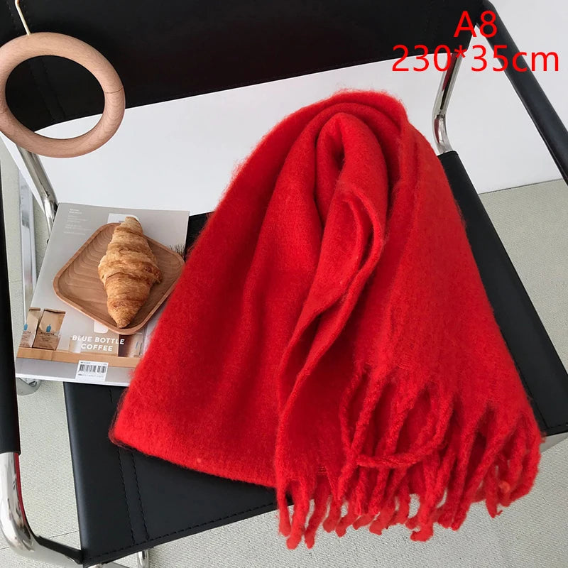 Luxury Cashmere-Feel Winter Scarf – Soft, Warm & Stylish Shawl Wrap with Tassels for Women!