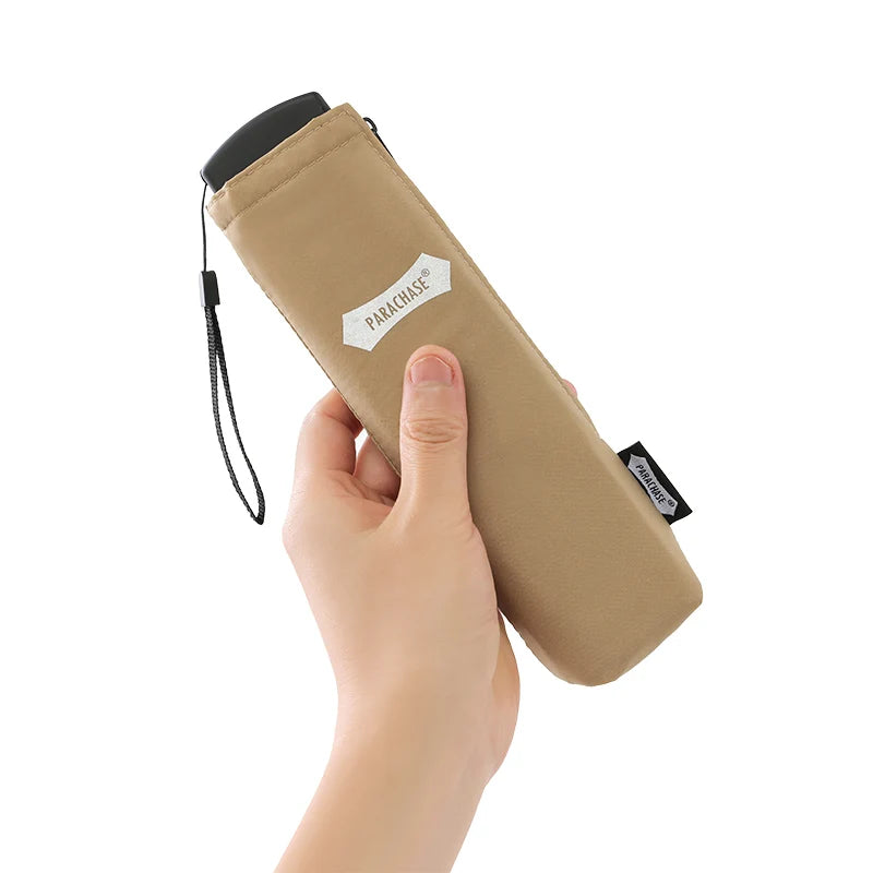 Parachase Flat Rain Umbrella Woman Lightweight 143g Foldable Mini Umbrella Pocket Portable Travel Folding Umbrella Windproof