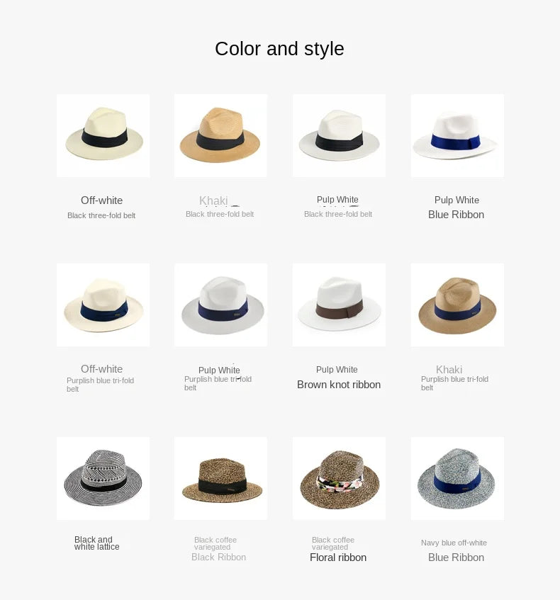 Sombrero Panama Hombre Summer Sun Protection Straw Hat Five Cent Grass Woven Panama Hat For Men Big Head Big Size Gentleman Hats