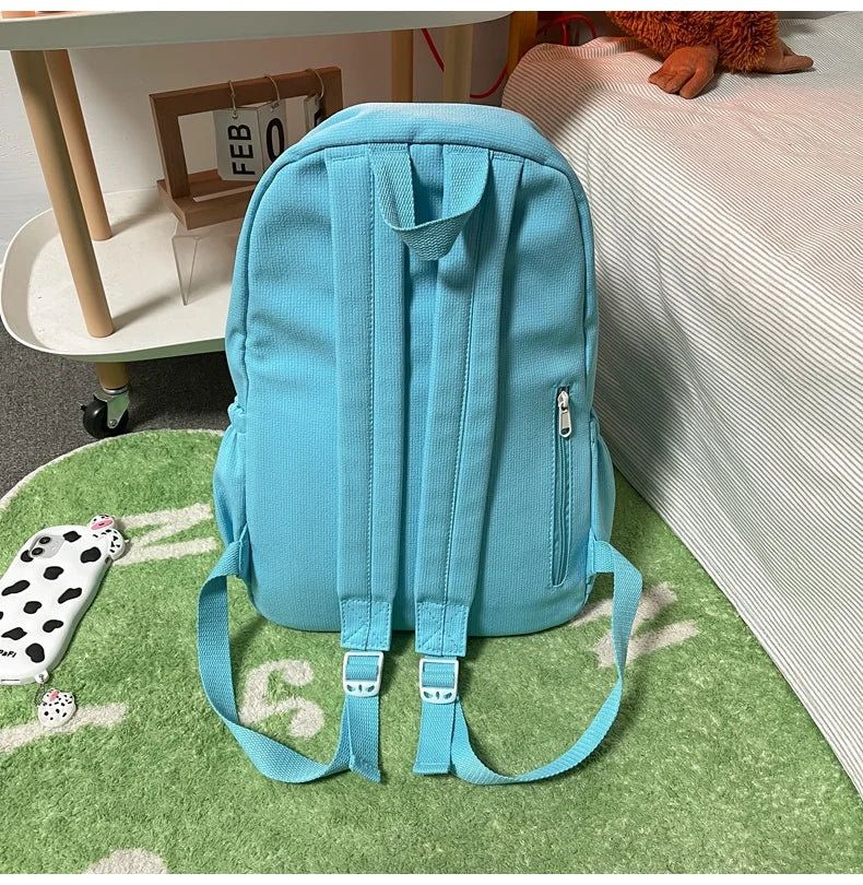 New Waterproof Nylon Women Backpack Female Travel Bag Backpacks Schoolbag for Teenage Girls Solid Color Bookbag Mochila Bookbag