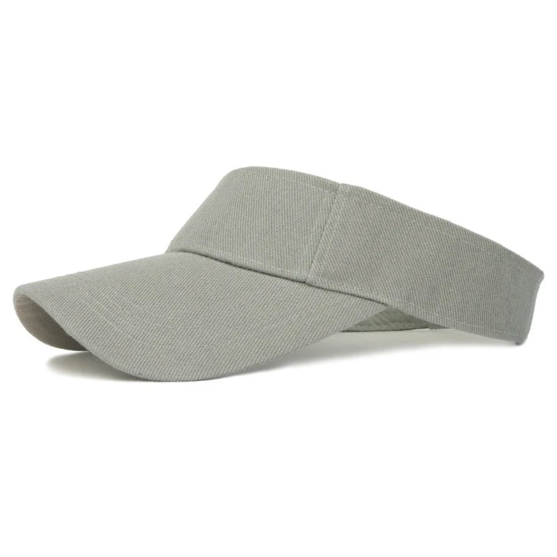 Summer Sun Hats Men Women Cotton Adjustable Visor UV Protection Top Empty Solid Sport Tennis Golf Running Sunscreen Baseball Cap