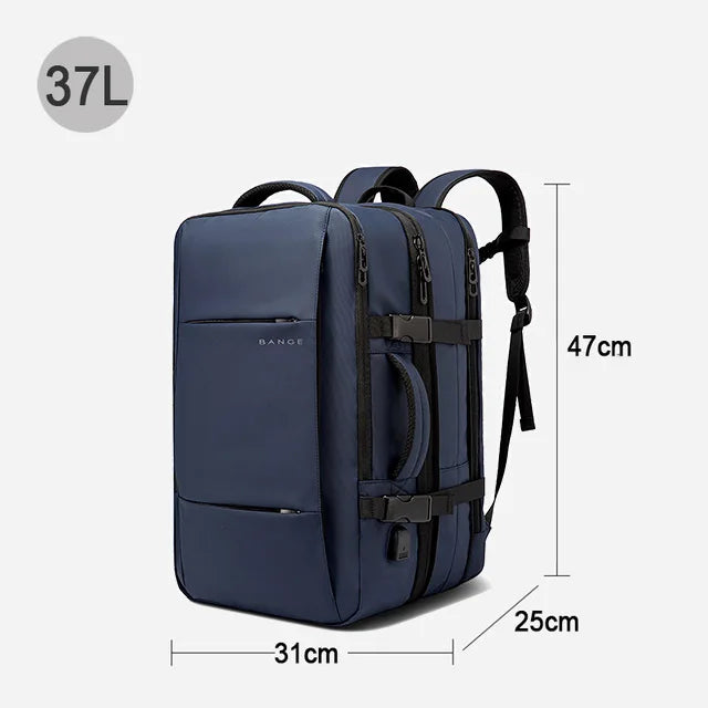 BANGE Expandable Men's Backpack – Waterproof 17.3-inch Laptop Backpack, Large Capacity Hiking Travel Bag for Men
