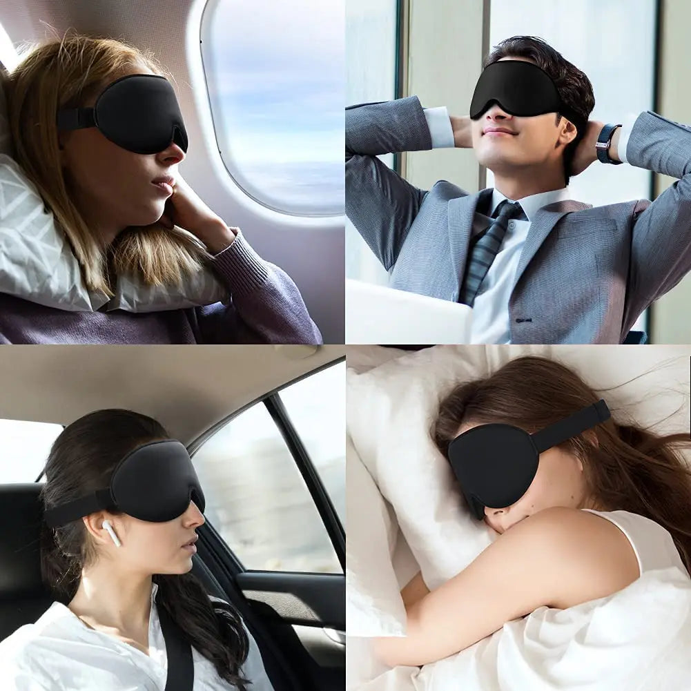 3D Sleeping Mask for Women Men Soft Blackout Eye Mask for Sleep Blissfully Blindfold Concave Sleep Mask with Adjustable Strap
