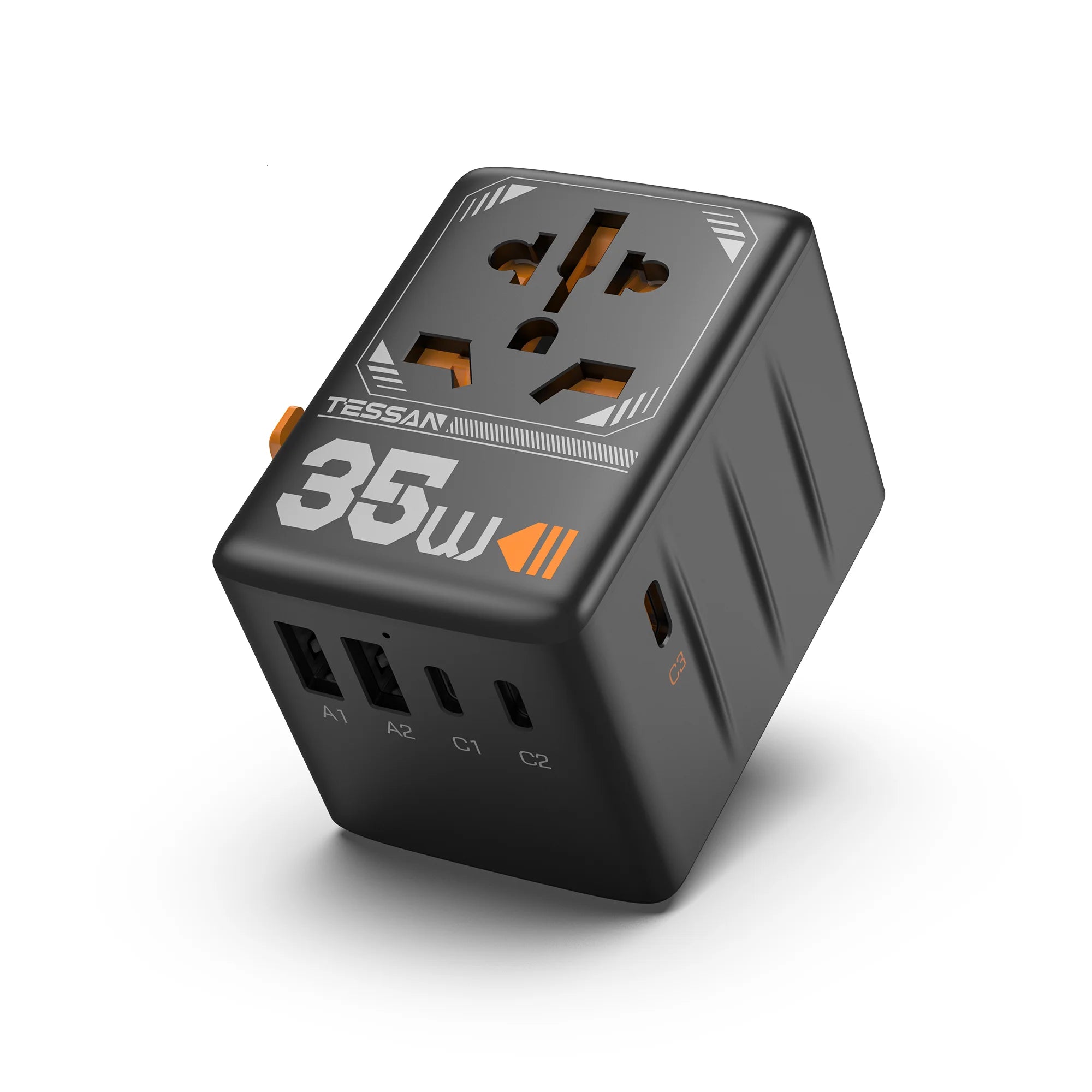 TESSAN 100W GaN Universal Travel Adapter – Fast Charging USB & Type-C Power Adapter for EU/UK/US/AU!