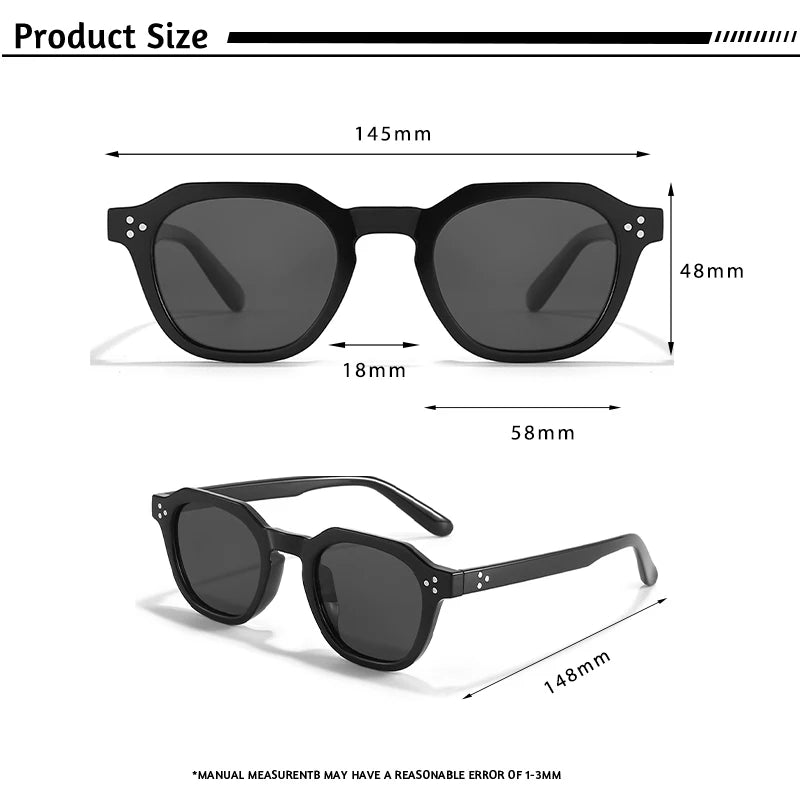 CATERSIDE Retro Polarized Sunglasses Men Ultralight TR90 Frame Polygon Women Sun Glasses Outdoor High Quality Travel Eyewear