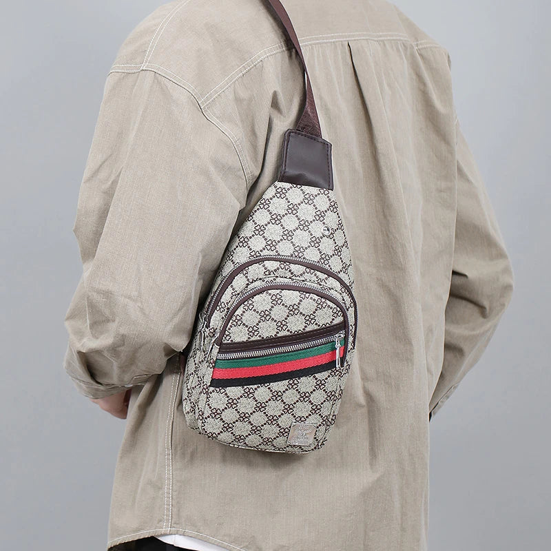 Men's Multifunctional Crossbody Bag – Casual Shoulder Chest Bag with Earphone Hole