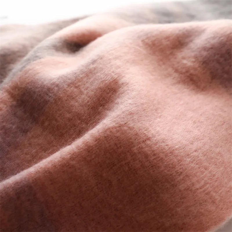 Ultra-Soft Korean Winter Cashmere-Feel Scarf – Thick, Warm & Stylish Tassel Shawl for Men & Women!