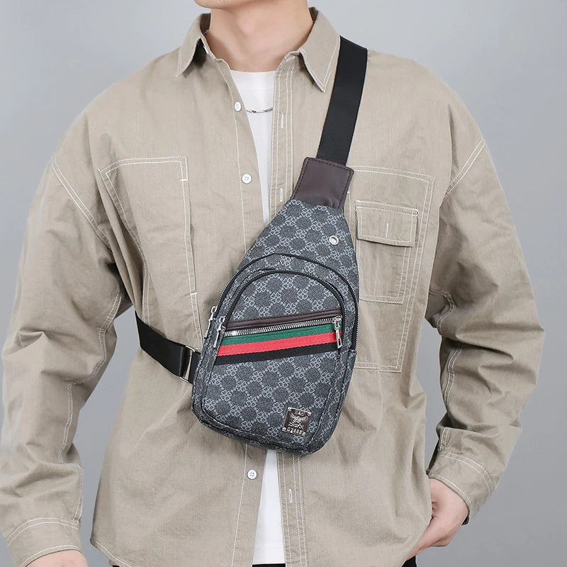 Men's Multifunctional Crossbody Bag – Casual Shoulder Chest Bag with Earphone Hole