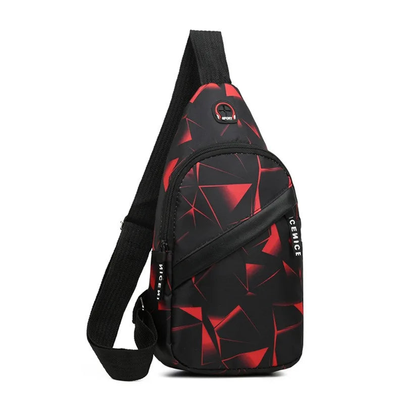 Oxford Cloth Casual Crossbody Bag – Unisex Sports Travel Outdoor Backpack, Lightweight Lovers Chest Shoulder Bag